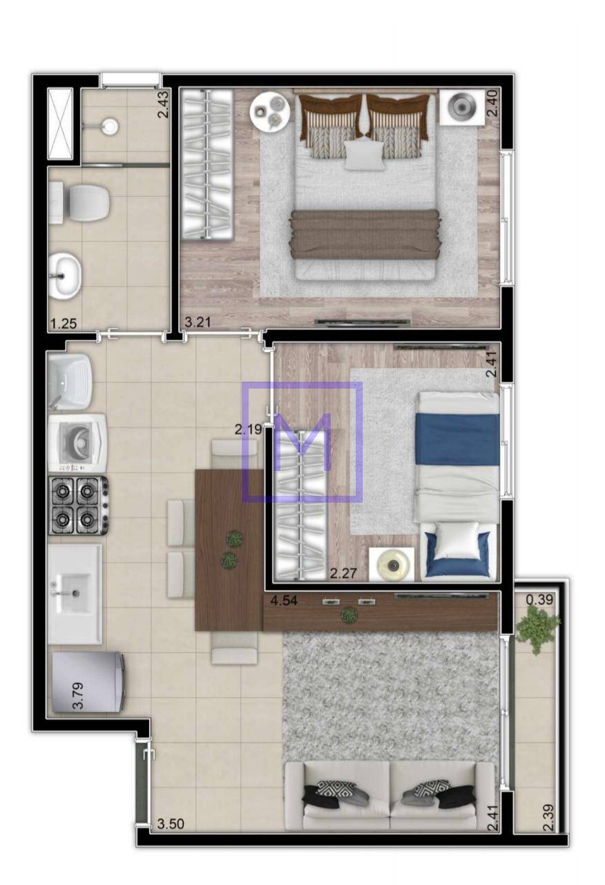 Apartamento à venda com 2 quartos, 35m² - Foto 16