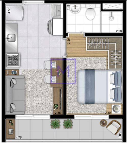 Apartamento à venda com 1 quarto, 28m² - Foto 19