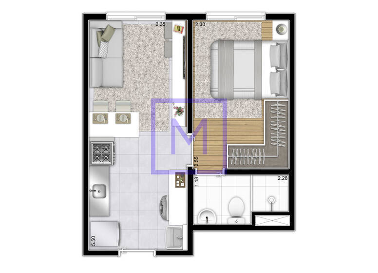 Apartamento à venda com 2 quartos, 29m² - Foto 20