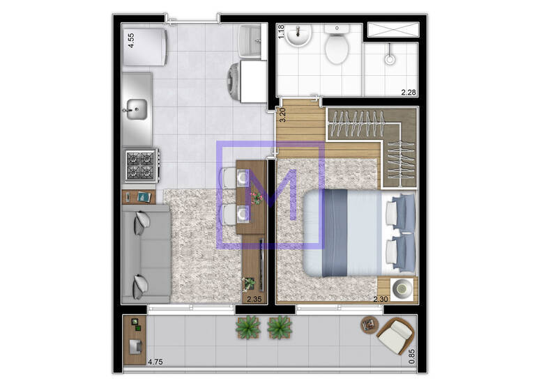 Apartamento à venda com 2 quartos, 29m² - Foto 21