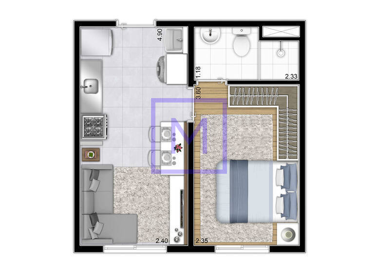 Apartamento à venda com 1 quarto, 26m² - Foto 18