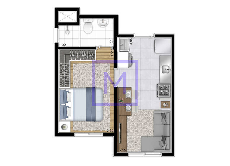 Apartamento à venda com 1 quarto, 26m² - Foto 16