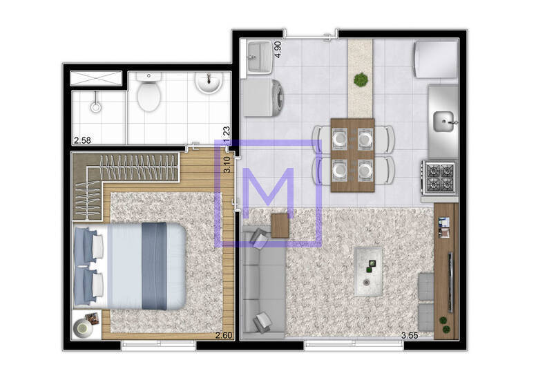 Apartamento à venda com 1 quarto, 26m² - Foto 19