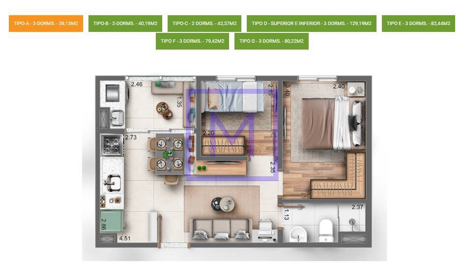 Apartamento à venda com 2 quartos, 42m² - Foto 11