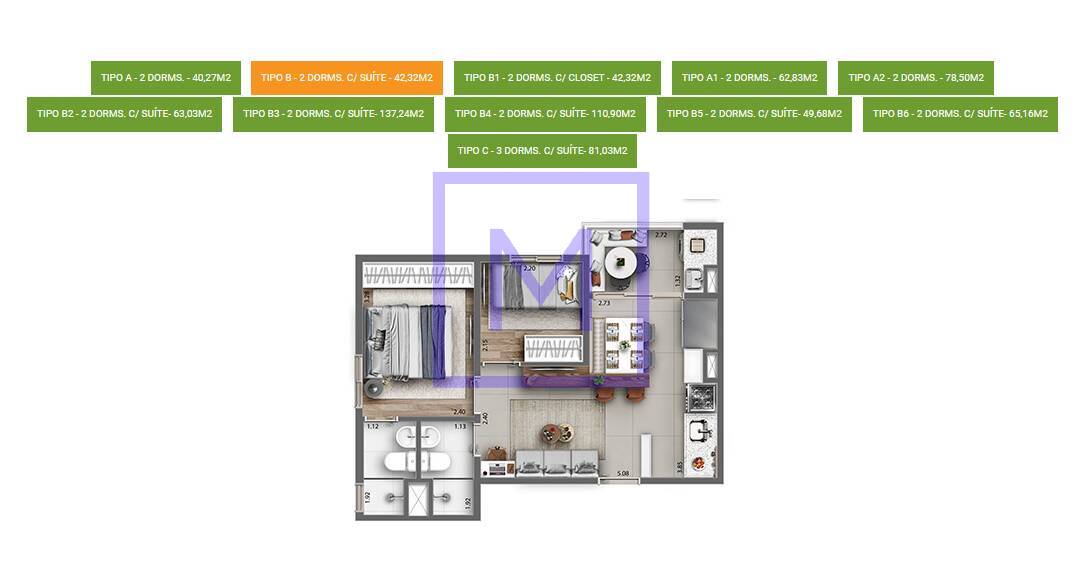 Apartamento à venda com 2 quartos, 40m² - Foto 16